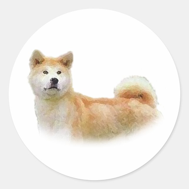 Akita Classic Round Sticker (Front)