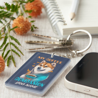 Akita Coffee Companion Funny Akita Owner Key Ring