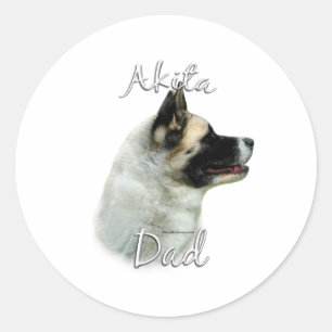 Akita Dad 2 Classic Round Sticker