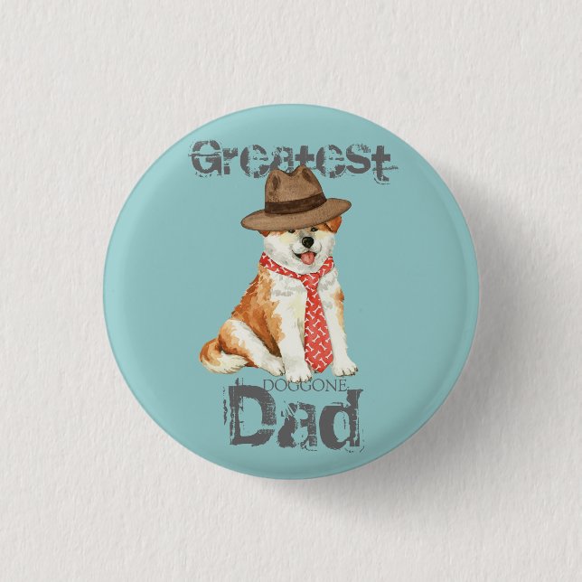 Akita Dad 3 Cm Round Badge (Front)