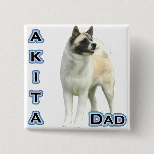 Akita Dad 4 15 Cm Square Badge