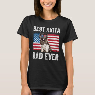 Akita Dad American Flag American Akita Dog  Owner T-Shirt