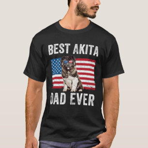 Akita Dad American Flag American Akita Dog  Owner T-Shirt