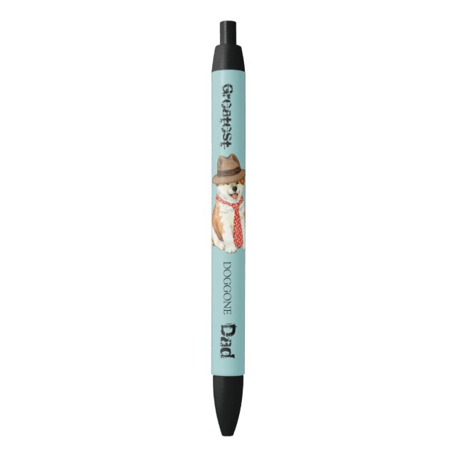 Akita Dad Black Ink Pen (Front Vertical)