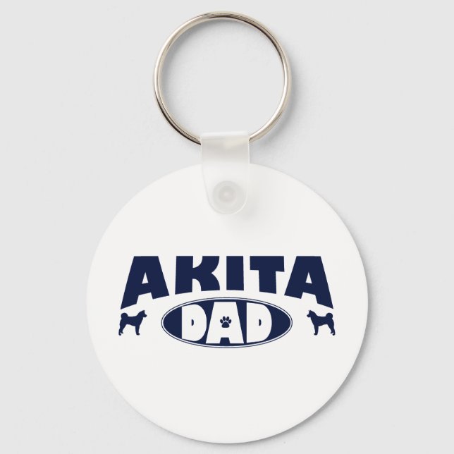 Akita Dad Key Ring (Front)