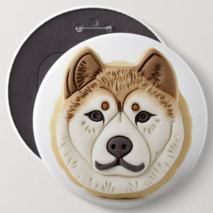 Akita Dog 3D Inspired 6 Cm Round Badge