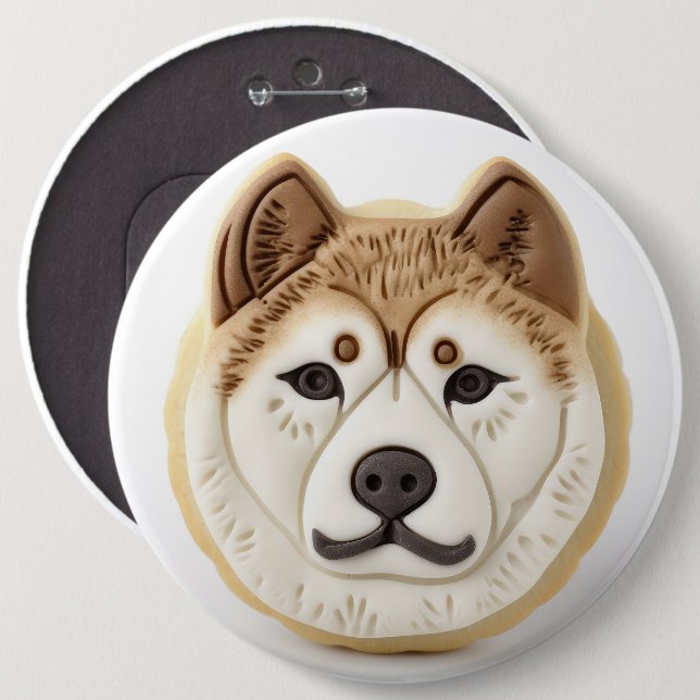 Akita Dog 3D Inspired 6 Cm Round Badge (Front & Back)
