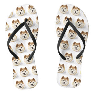 Akita Dog 3D Inspired Flip Flops