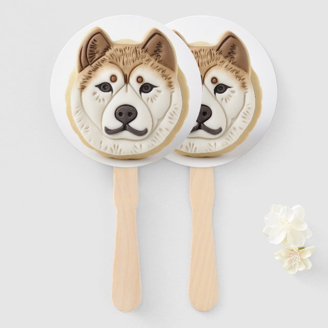 Akita Dog 3D Inspired Hand Fan (Front and Back)
