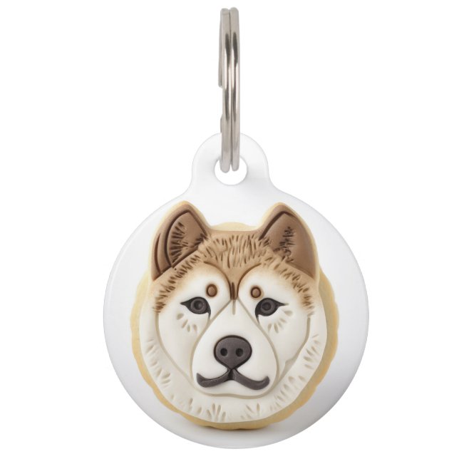Akita Dog 3D Inspired Pet Tag (Front)