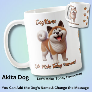 Akita Dog  - Add Name, Change Text Coffee Mug