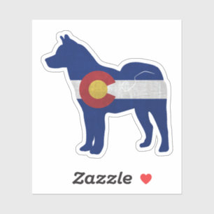 Akita Dog Breed Silhouette Colorado Flag