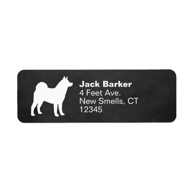 Akita Dog Breed Silhouette Return Address Labels (Front)