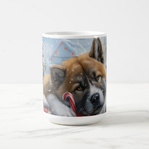 Akita Dog Christmas Festive Coffee Mug