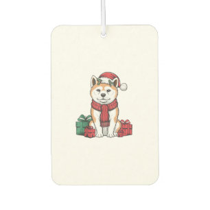 Akita Dog Christmas Parties Holiday Santa Dog Xmas Car Air Freshener