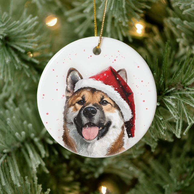 Akita Dog Christmas Personalized Ceramic Tree Decoration (Tree)