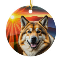 Akita Dog Christmas Tree Ornament