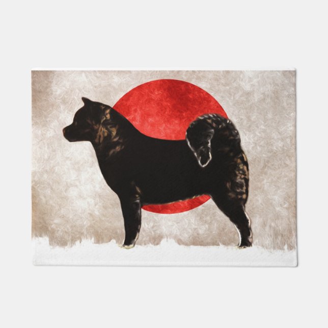 Akita Dog Door Welcome Mat (Front)