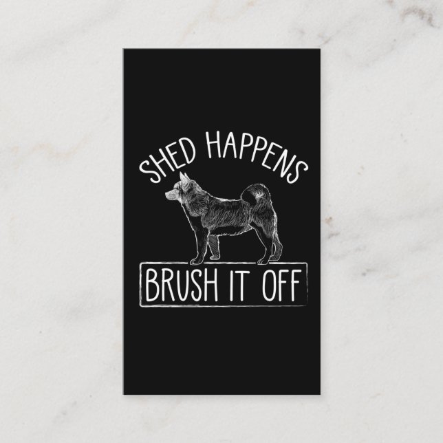 Akita Dog hair Shed Brush It Off Animal Lover Business Card (Front)