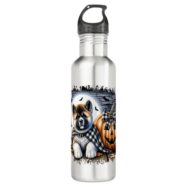 Akita Dog Halloween Square 710 Ml Water Bottle (Front)