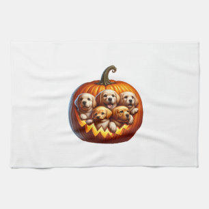 Akita Dog Halloween Square Tea Towel