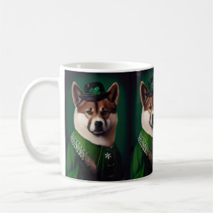 akita dog in St. Patrick's Day Dress Coffee Mug