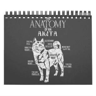 Akita Dog Lover  Cool Akita Anatomy Clos Calendar