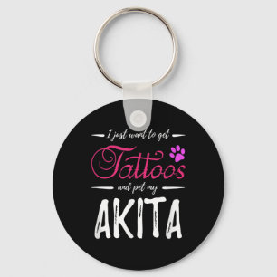 Akita Dog Lover Tattoo Funny Dog Mum Gift Idea Key Ring