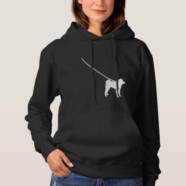 Akita Dog On A Leash  Mom Dad Pet Cute  Puppy Hoodie (Front)