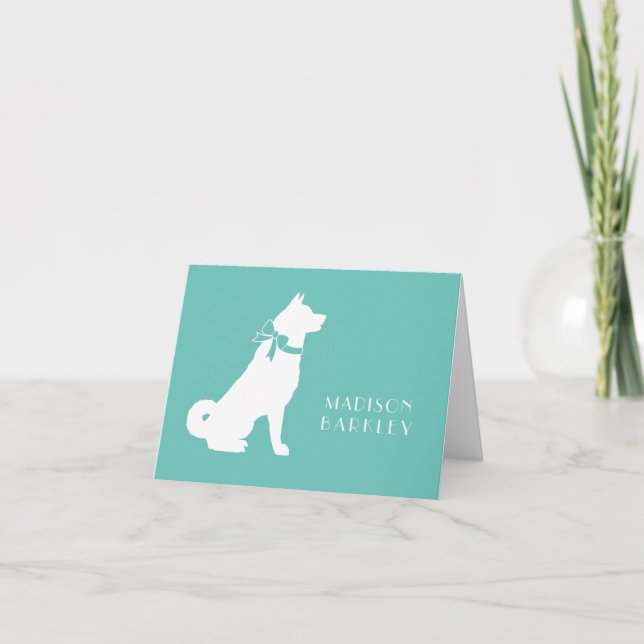 Akita Dog Puppy Note Card (Front)
