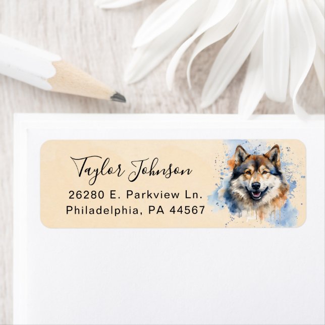 Akita Dog Return Address Label (Insitu)