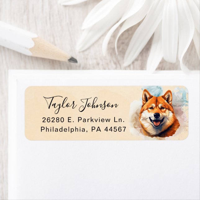 Akita Dog Return Address Label (Insitu)