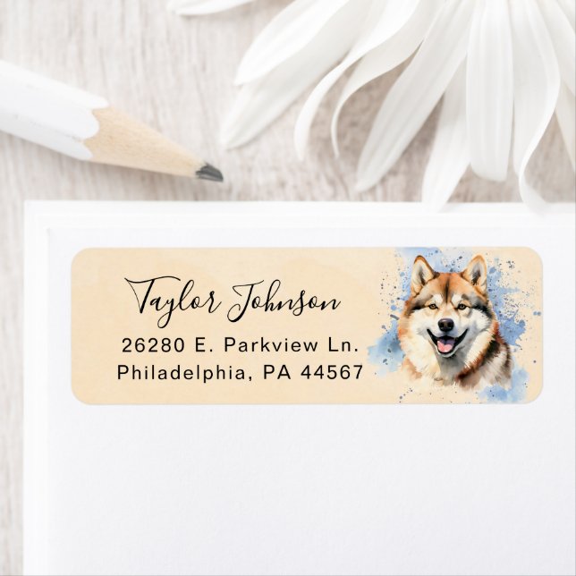 Akita Dog Return Address Label (Insitu)