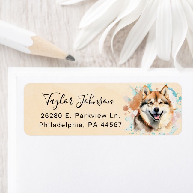Akita Dog Return Address Label (Insitu)