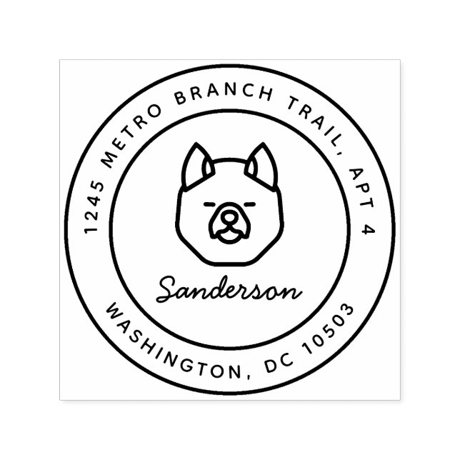Akita Dog Return Address Stamp Self-Inking (Design)