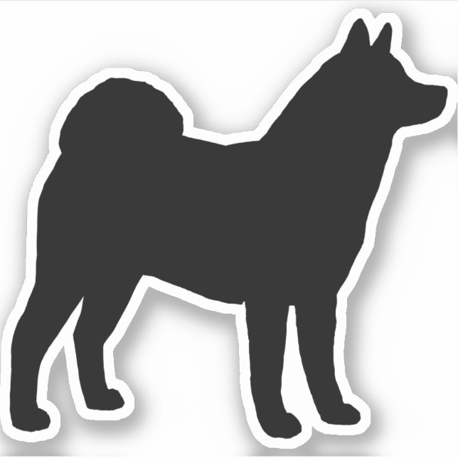 Akita Dog Silhouette Cool Canine Vinyl Sticker (Front)