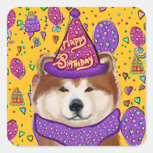 AKITA DOG SQUARE STICKER