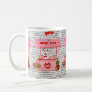 Akita Dog Valentine's Day Kissing Booth Coffee Mug