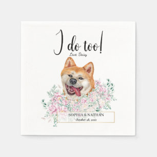 Akita Dog Wedding Cocktail Napkins
