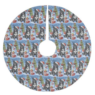Akita Dog Winter Wonderland Christmas Joy Brushed Polyester Tree Skirt