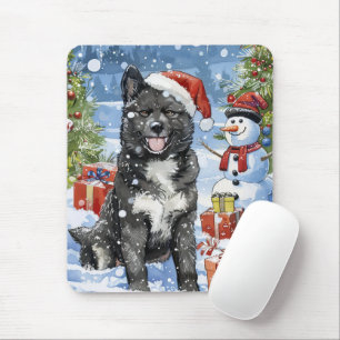 Akita Dog Winter Wonderland Christmas Joy Mouse Mat
