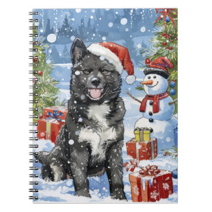 Akita Dog Winter Wonderland Christmas Joy Notebook