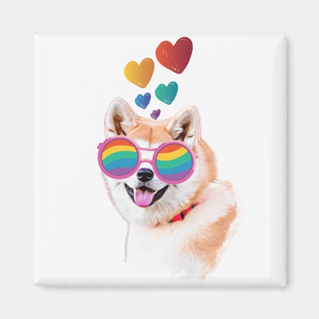 Akita Dog with Hearts Valentine's Day  Magnet (Front)