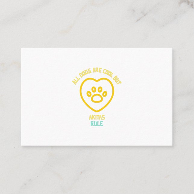 Akita dogs rule cute dog animal pet business card (Front)