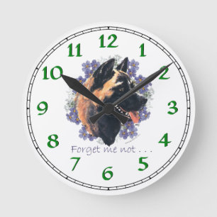 Akita Forget-me-not Round Clock