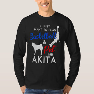 Akita Funny Basketball Dog Owner  Xmas T-Shirt