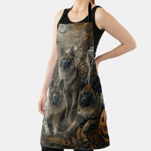 Akita Halloween Night Doggy Delight  Apron
