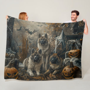 Akita Halloween Night Doggy Delight Fleece Blanket