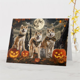 Akita Halloween Spooky Card