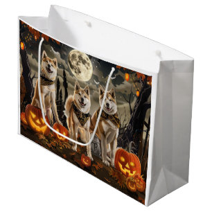 Akita Halloween Spooky Large Gift Bag